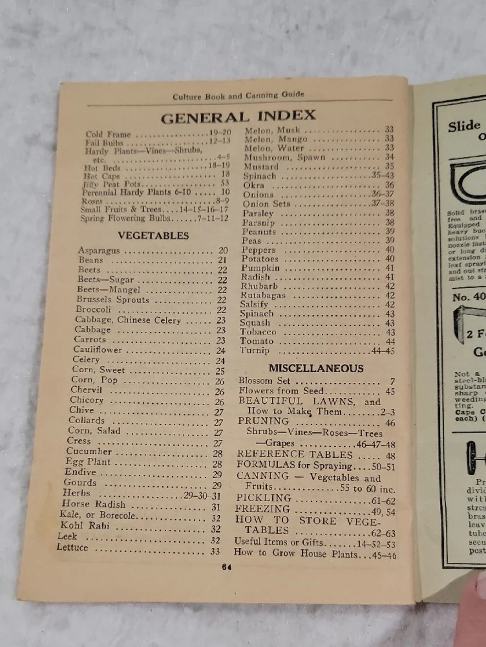 Vintage Shumway's Handy Culture Book and Canning Recipes -